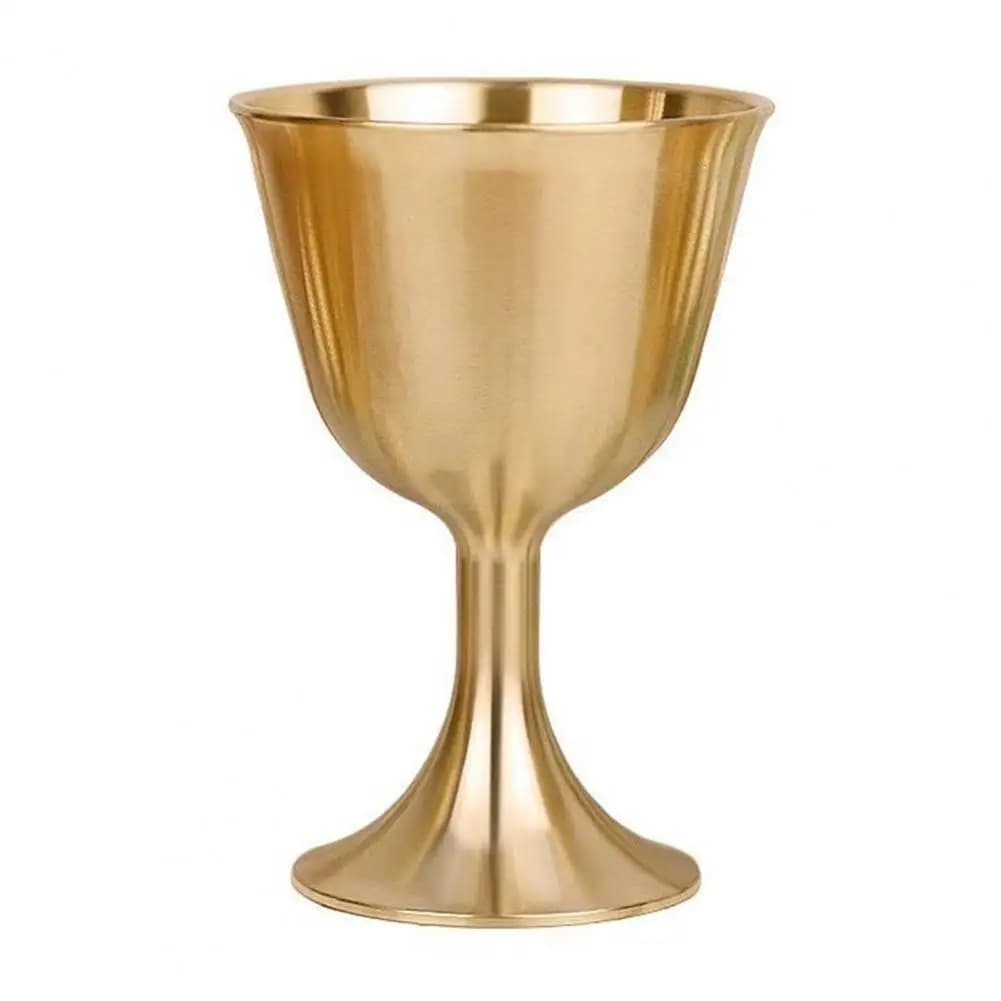 Tazza in ottone vintage Bicchiere da vino rosso Bicchieri da birra portatili con bordo liscio in rame lucido