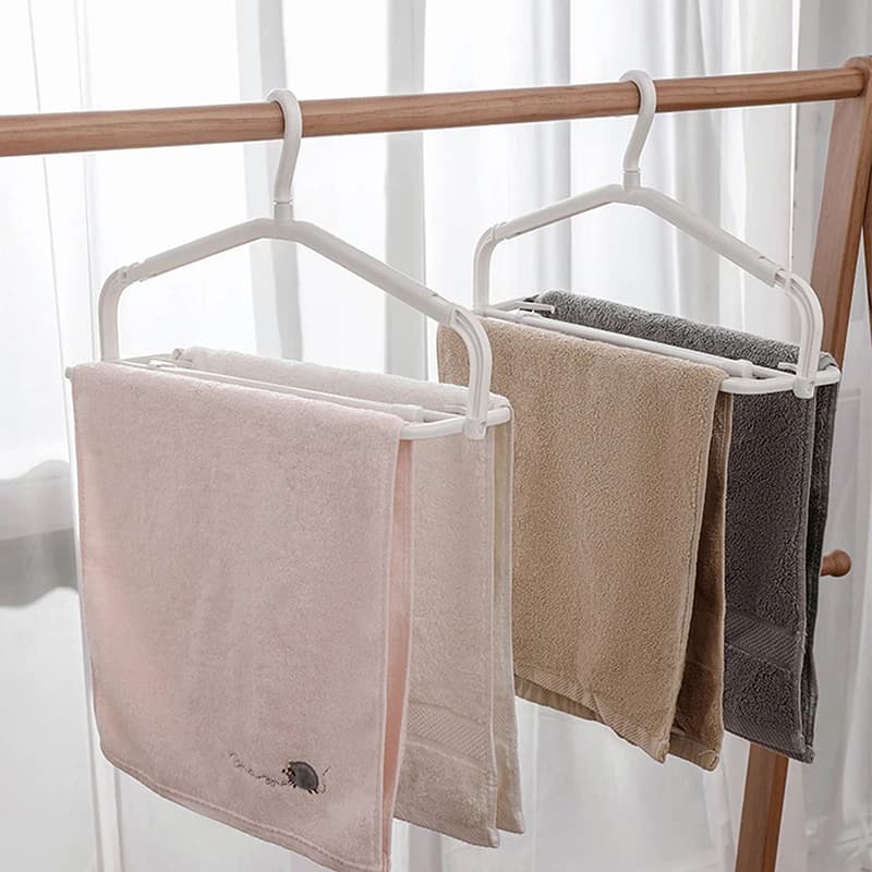 New【Plastic Clothes Hanger With Clip Space Saving Scalable T-Shirt Dress Coat Towel Hanger Accessories Home Closet Balcony】