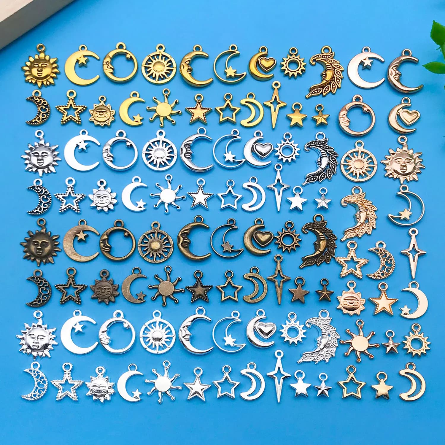 Mix 20/100 pezzi in lega di zinco serie Star Moon collana di gioielli di moda che realizza accessori moda natalizi di Halloween artigianali fai-da-te