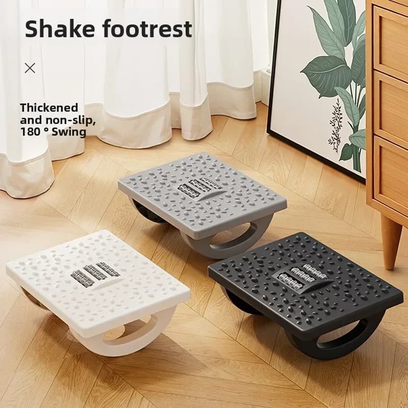 Poggiapiedi per casa/ufficio sotto la scrivania Sgabello per piedi Gambe incrociate Poggiapiedi con rullo per massaggio antiscivolo a dondolo semicircolare