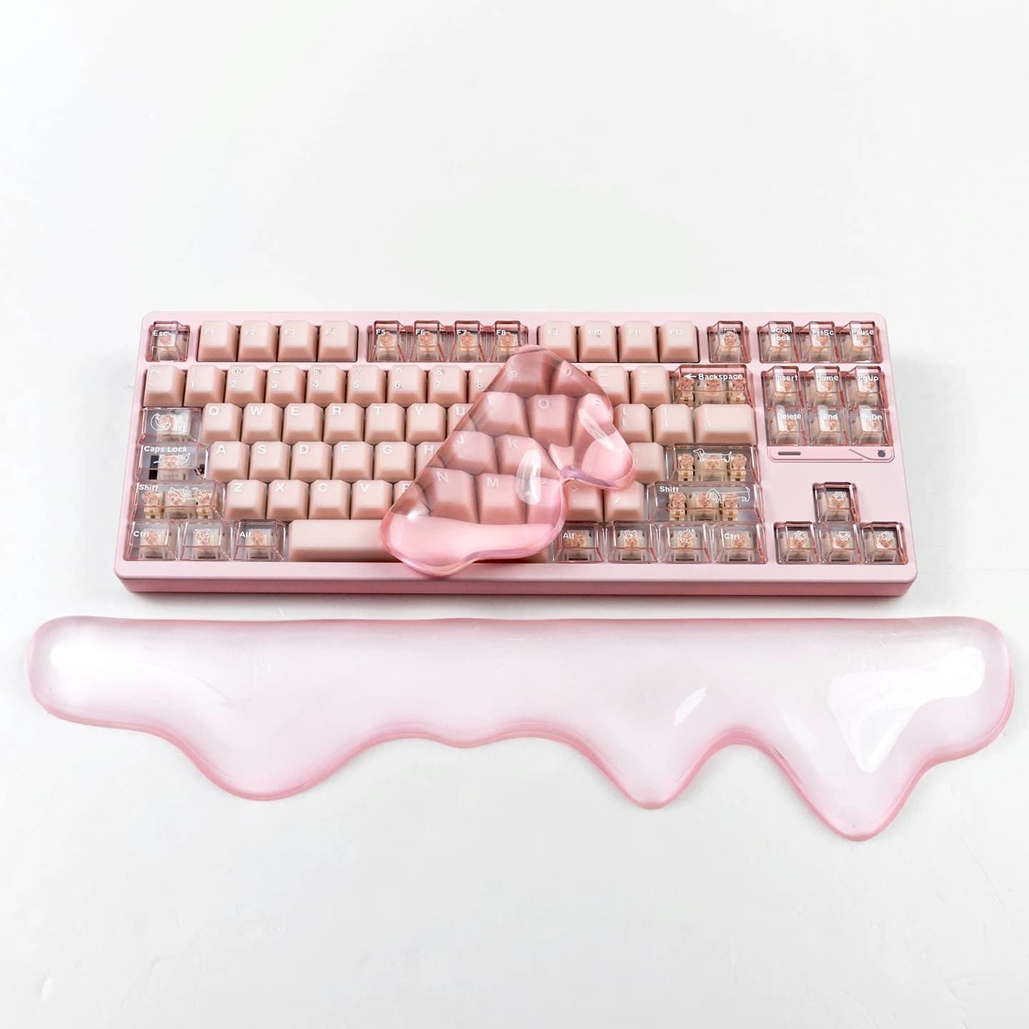 Poggiapolsi per tastiera e mouse con mouse astratto trasparente ergonomico simpatico tappetino da polso per mouse in silicone antiscivolo per computer portatile