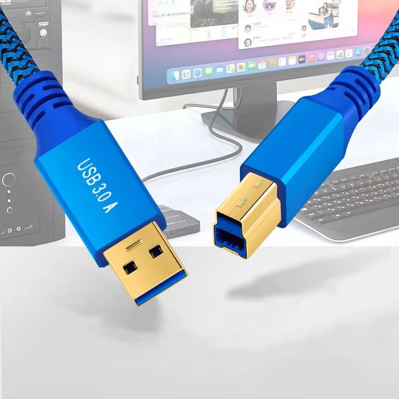 ​ ​ Cavo USB 3.0 AB maschio intrecciato in nylon Trasferimento SuperSpeed da 5 Gbps per stampanti, scanner, HDD esterno e docking station ​
