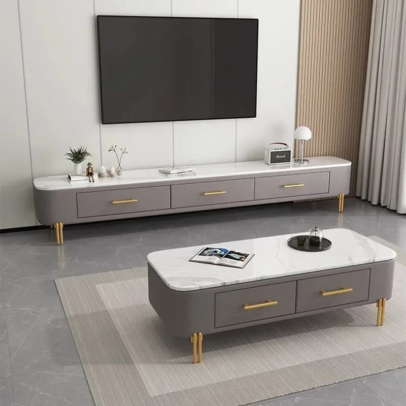 View luxury TV stands Nordic Living Room Monitor Console TV Table Replica Italian Organizer Home Furniture