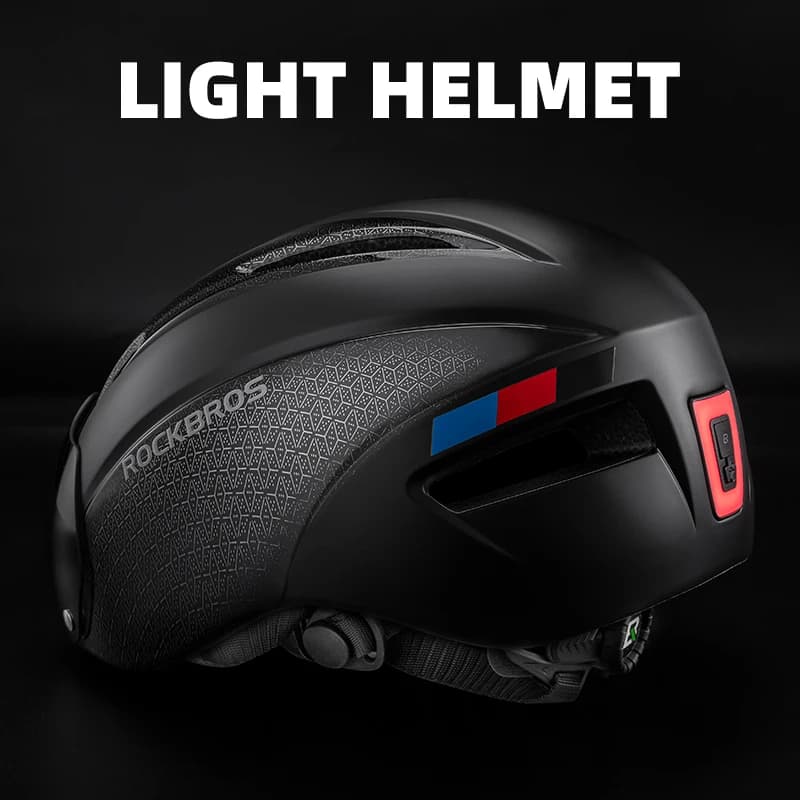 ROCKBROS cycling helmet LED Light cycling helmet rechargeable mountain road bike helmet safe sports hat for men