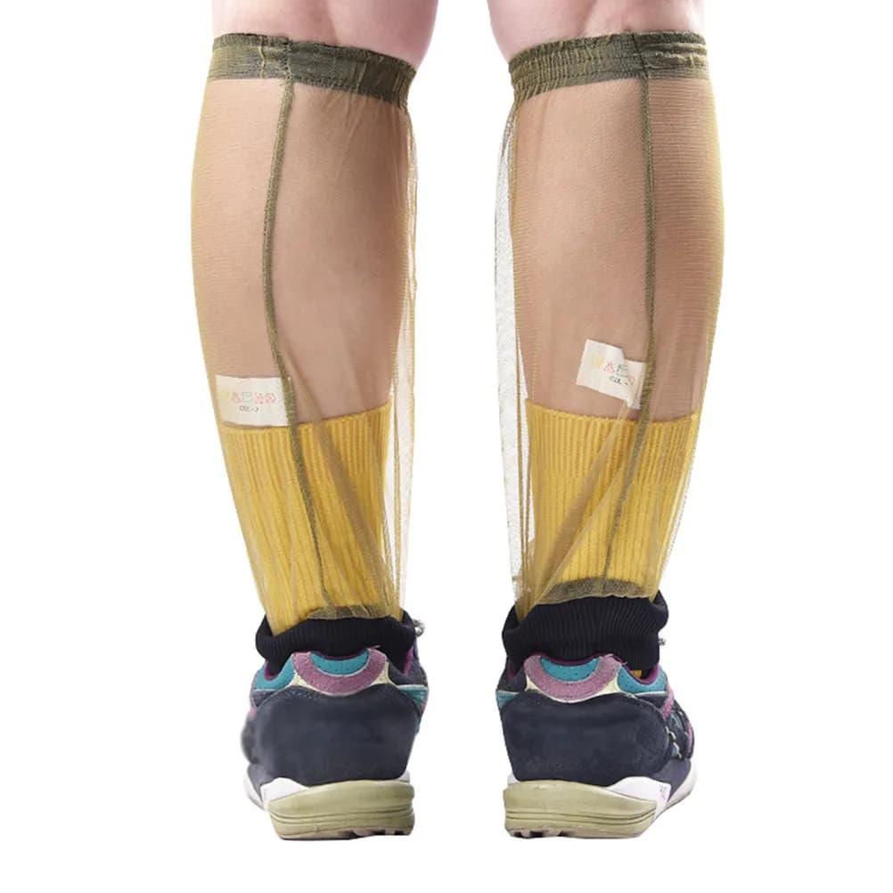 2Pairs Insect-Proof Mosquito Net Pants Leg Sleeves Hiking Camping Fishing Travel Gardening Lightweight Translucent Mesh Ankle