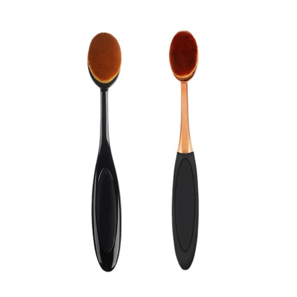 1PC Spazzola per pulizia unghie nera Spazzolino per trucco a forma di spazzolino Conveniente senza traccia Petalo Kabuki Spazzola per polvere per unghie Strumento per fondotinta