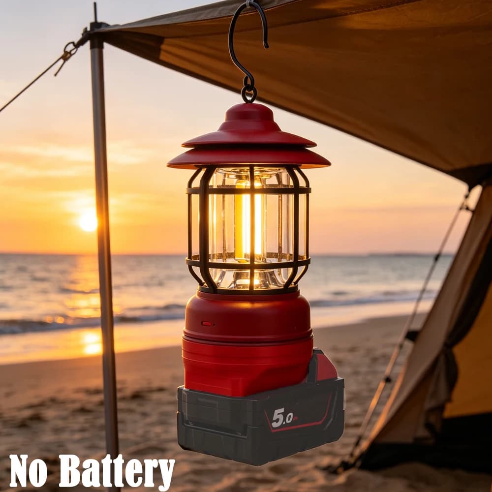 LED Work Light Camping Lantern For Lidl Parkside X20V/For Milwaukee/Ozito 18V Battery Hanging Tent Light Outdoor (No Battery)