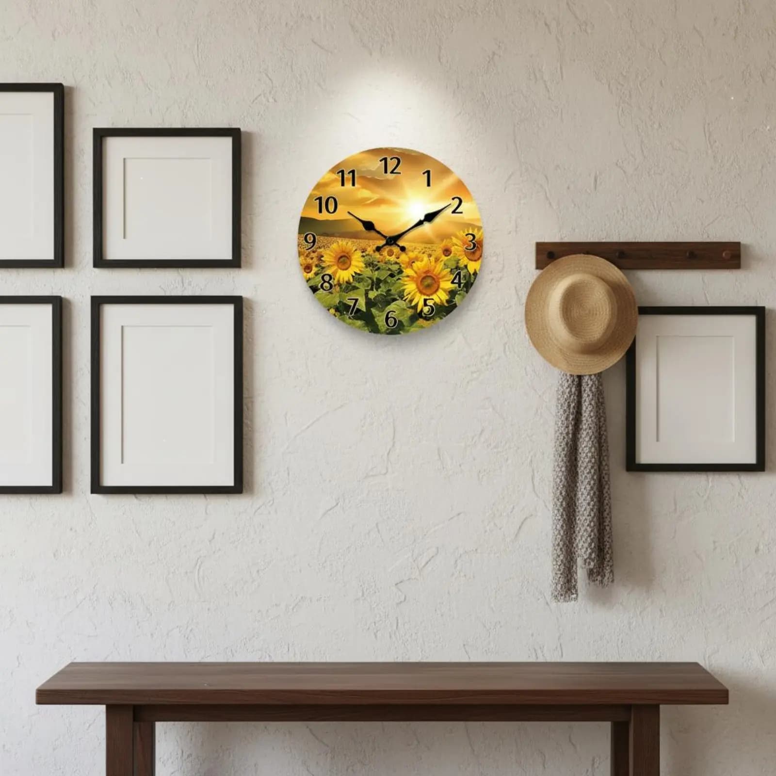 Orologio da Parete Floreale a Batteria, Design Rustico, Silenzioso, Senza Copertura in Vetro per Soggiorno, Camera da Letto