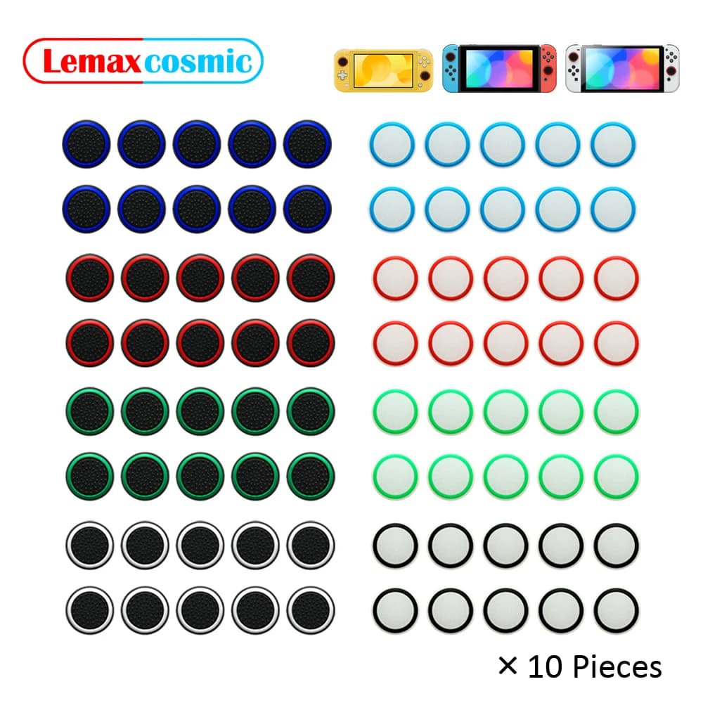 10 Pezzi Joystick Custodia in Silicone Analogico Thumbstick Cap Thumb Stick Grip Caps per Nintendo Switch OLED Lite Joy-Con Joycon