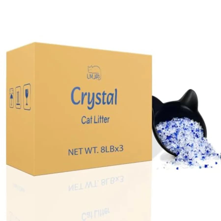 Lettiera per Gatti in Cristallo con Potente Controllo degli Odori, Non Agglomerante, Dura Fino a 6 Mesi, Assorbimento Rapido dell'Acqua, Inodore e Leggera