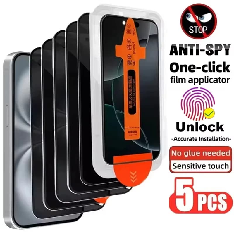 1-5PCS Privacy Screen Protector For Samsung Galaxy S26 S25 Ultra S24 S23 S22 Plus Fingerprint Unlock Anti Spy Tempered Glass