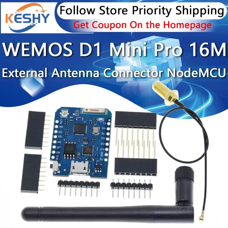WEMOS D1 Mini Pro 16M Byte Connettore Antenna Esterna NodeMCU Basato ESP8266 CP2104 CH9102 Scheda di Sviluppo WIFI Per arduino