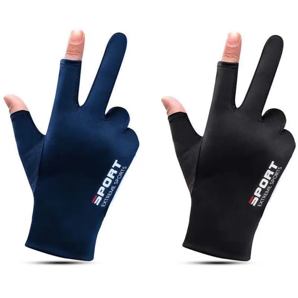 Breathable half-breeding ice silk gloves for men and women, anti-slip grip for cycling, gym, fitness, driving and outdoor sports