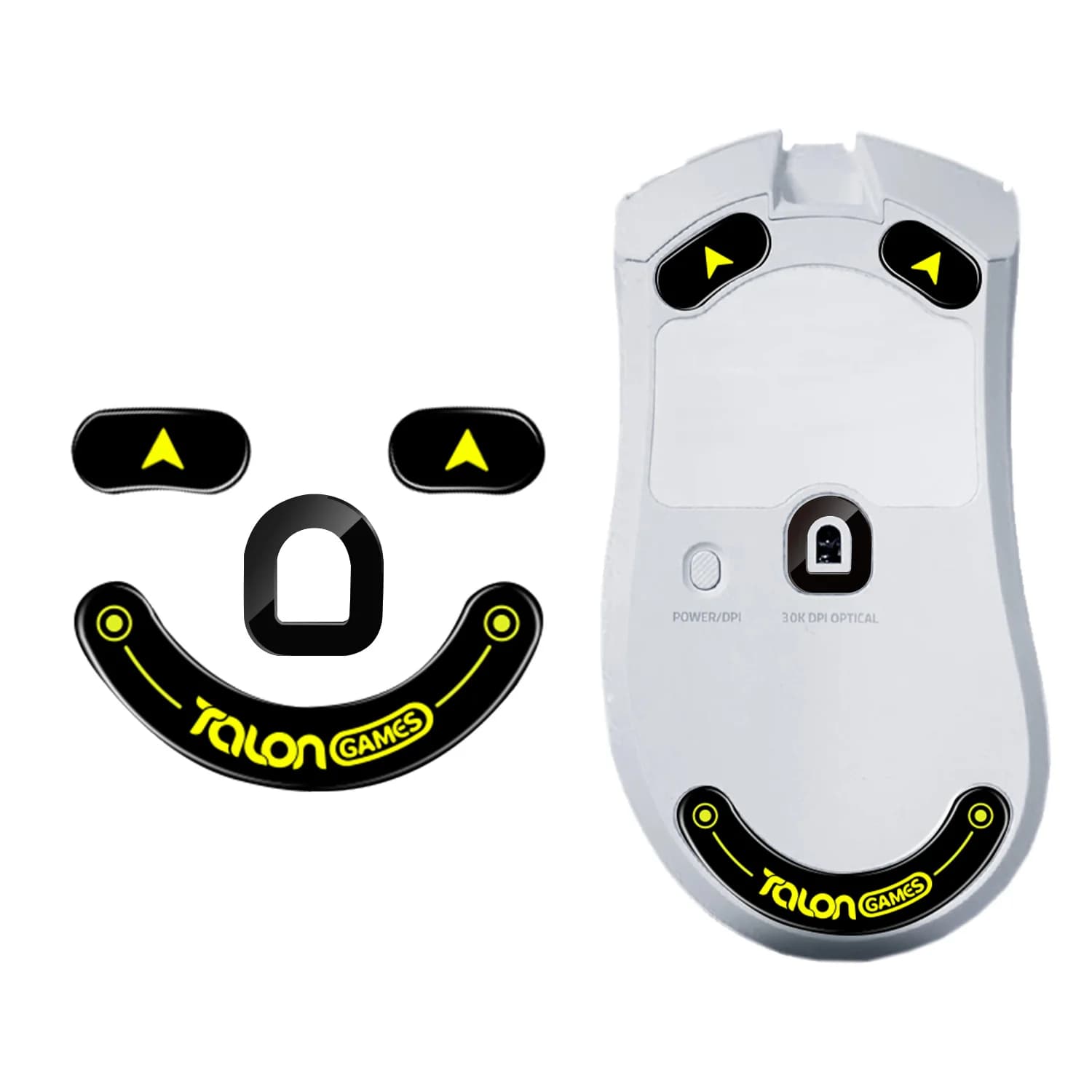 TALONGAMES Piedini per mouse in vetro Pattini Sensore per mouse Skate Glide Pad per mouse da gioco Razer DeathAdder V3 Pro, bordi curvi arrotondati