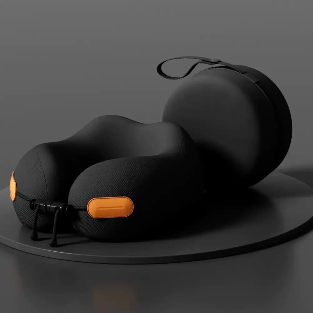 Cuscino da Viaggio in Memory Foam a Forma di U Portatile per Aereo, Ufficio o Casa, Supporto Confortevole