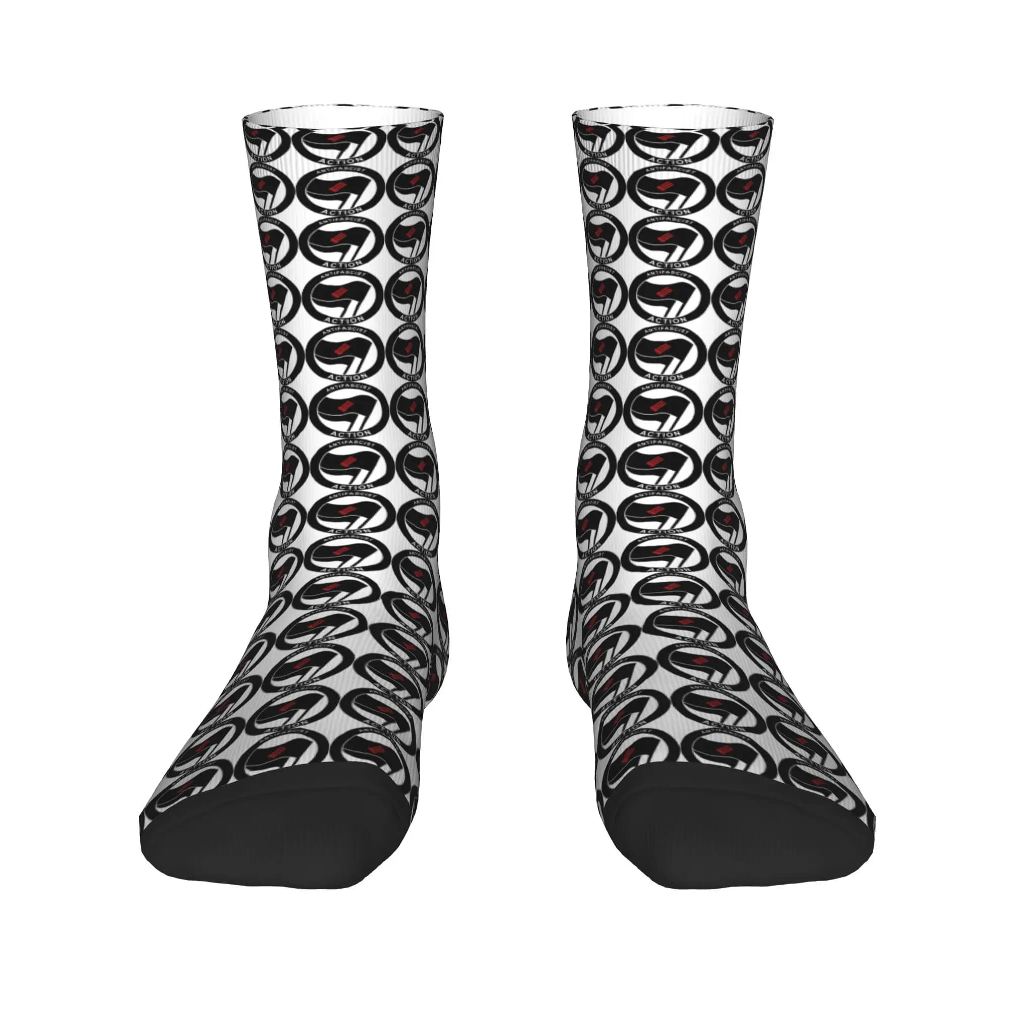 Three Arrows Anti Fascist Mens Crew Socks Unisex Fashion Spring Summer Autumn Winter Dress Socks