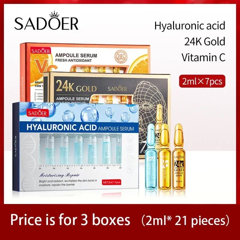 7 Pieces Hyaluronic Acid Essence Set Nicotinamide Oligopeptide Hydrating Essence Antiwrinkles Whitening Viso Serum Fial