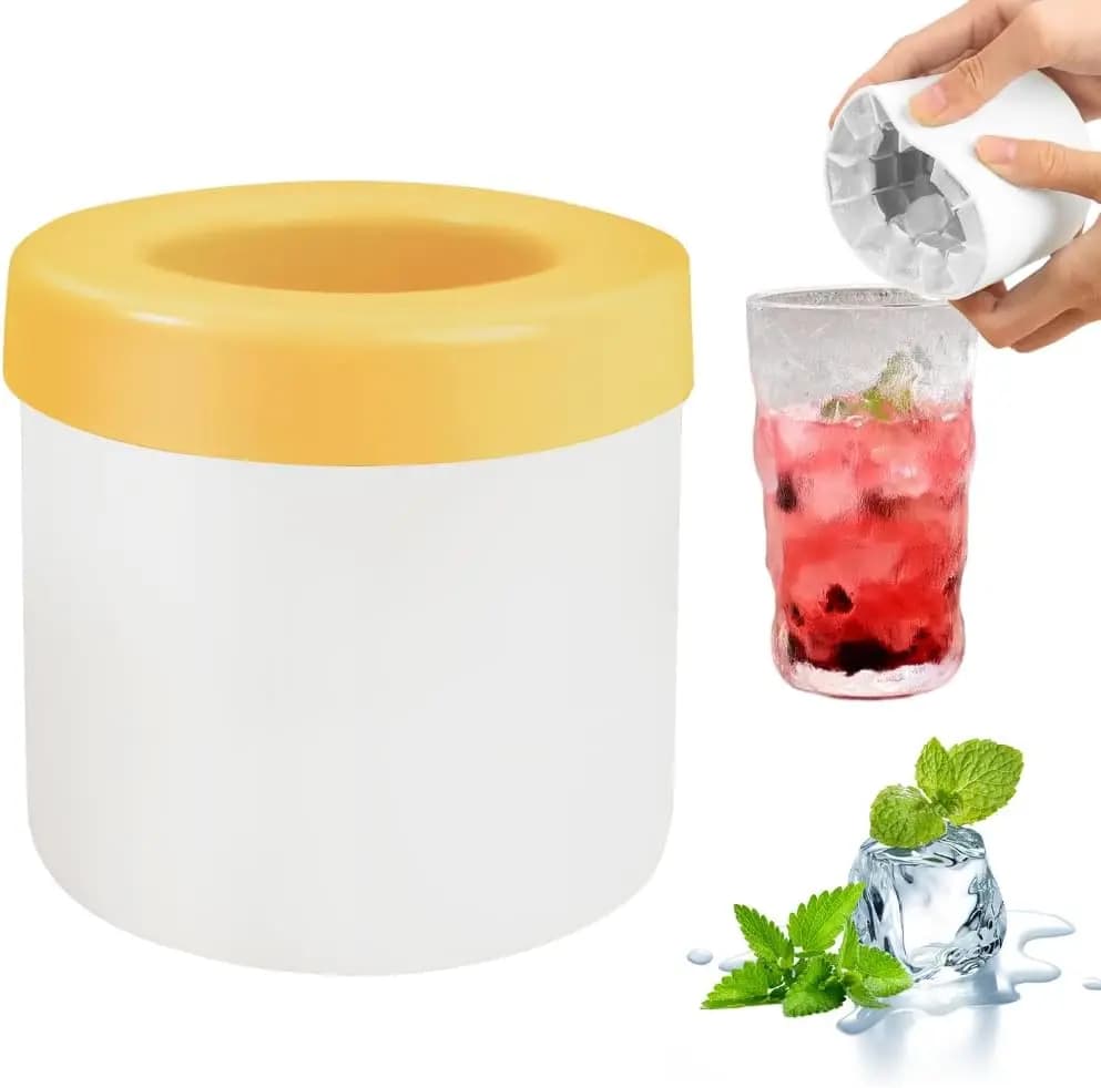 Secchiello per il ghiaccio Stampo per tazza Vassoio per cubetti di ghiaccio in silicone Commestibile Congelare rapidamente cubetti di ghiaccio Secchiello per ghiaccio Creatore di whisky Accessori da cucina