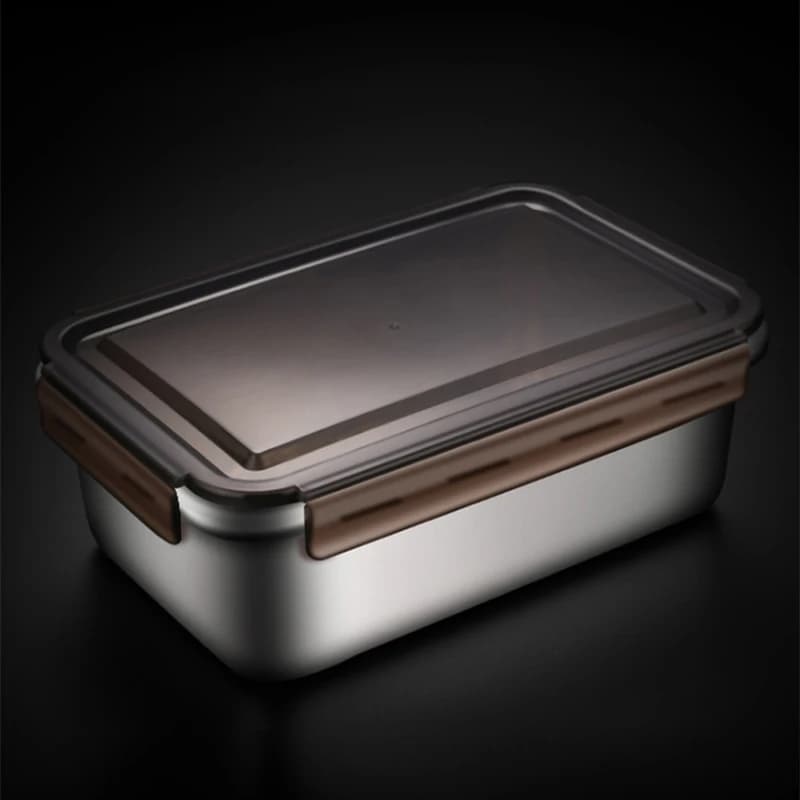 Set di contenitori per alimenti Bento Lunch Box a tenuta stagna Contenitore per alimenti in metallo quadrato in acciaio inossidabile 316
