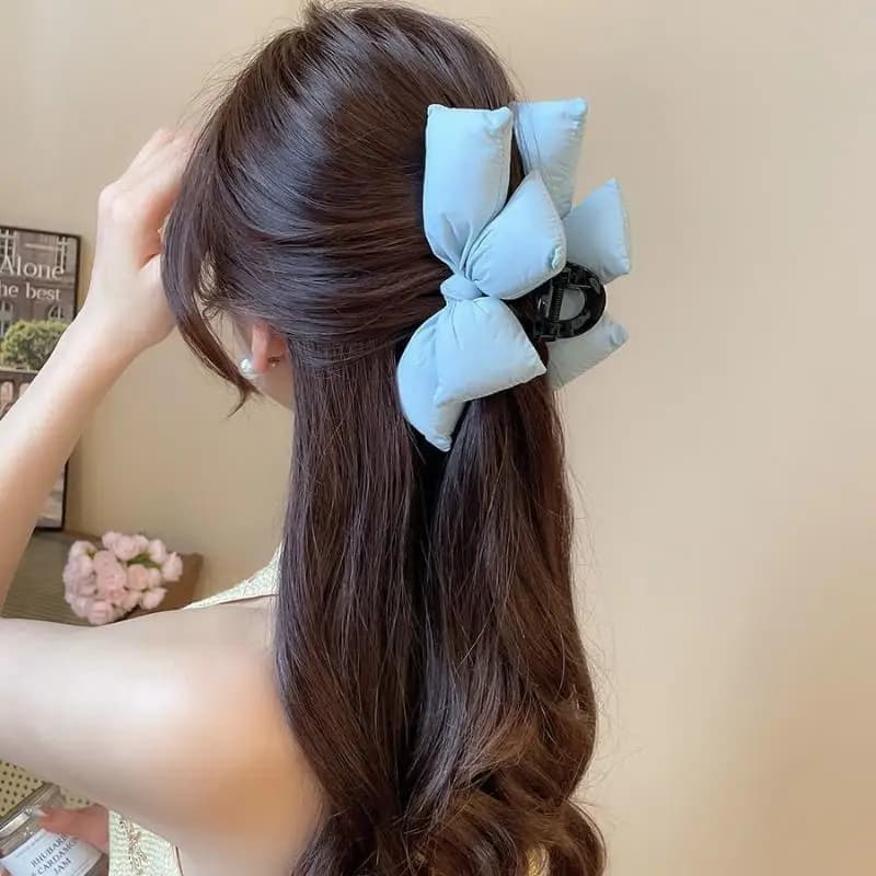 @*3D Bow Princess Women Hairpin Advanced Sense Back Head Hair Clip for Formal Occasion Casual Daily Wear Hair Accessories