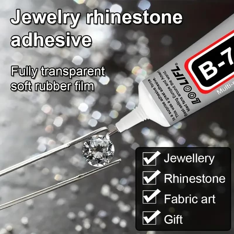 B7000 Jewelry Craft Glue, Nail Art Glue, Specially Designed for DIY Jewelry Inlaying! Transparent, Traceless, Non-Yellowing, Highly Adhesive, Waterproof, and More Durable Precise Needle Design, Easy for Attaching Pearl