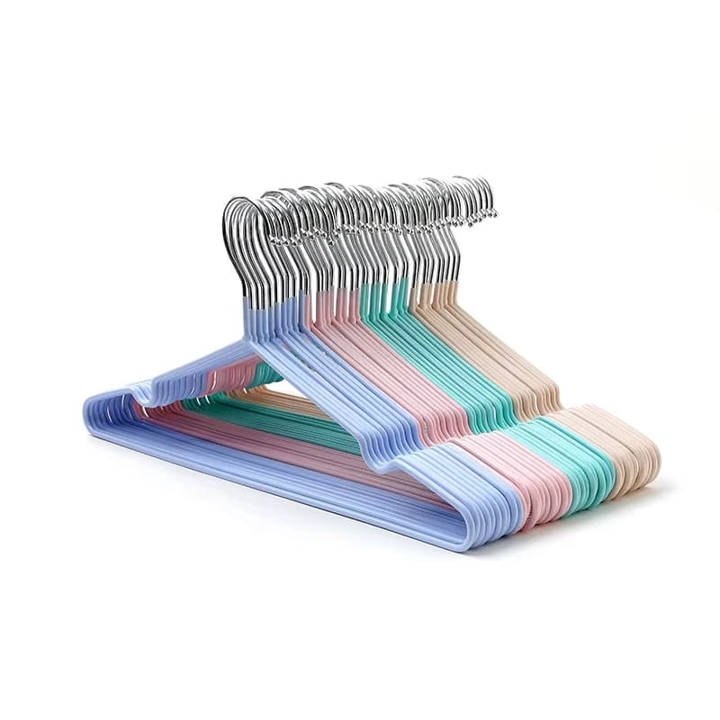 10 non-slip metal hangers without trace, durable and durable, for the organization of the home space saving bedroom