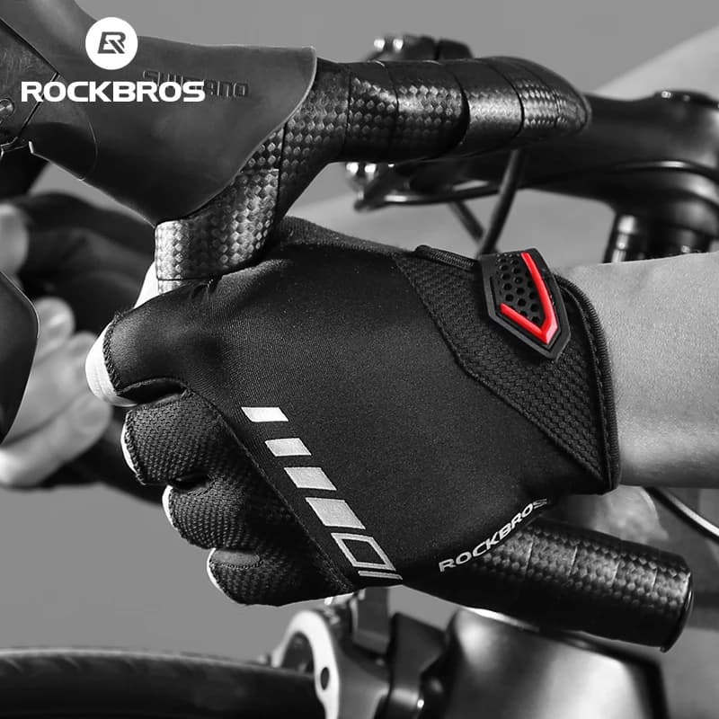 ROCKBROS MTB Road Bike Gloves Spring Summer Anti-slip Bicycle Gloves SBR GEL Pad Half-tip Gloves Men's Cycling Gloves