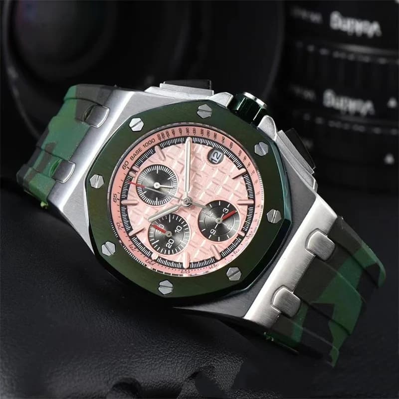 Orologio Cronografo Sportivo da Uomo con Display Data, Orologio da Polso Cronografo di Lusso, Orologio Casual Sportivo e Business con Cinturino in Gomma