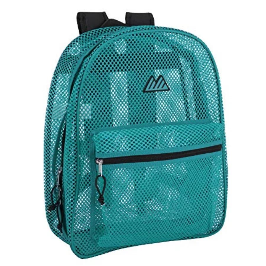Mesh Backpacks for,Adults, School, Beach, and Travel, Colorful Transparent Mesh Backpacks with Padded Straps