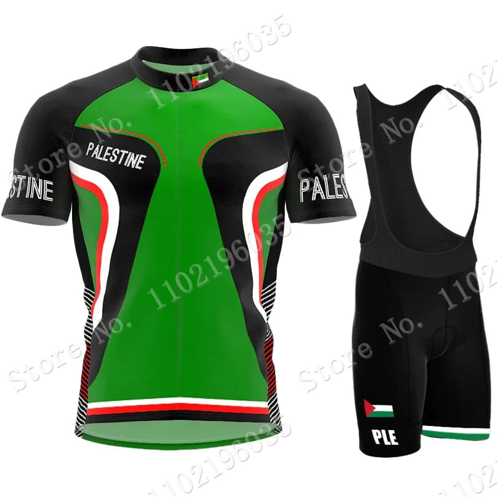 Cycling jersey of the national team of the palestine 2023 Set summer clothing road bike shirts cycling pants with MTB Ropa Maillot straps