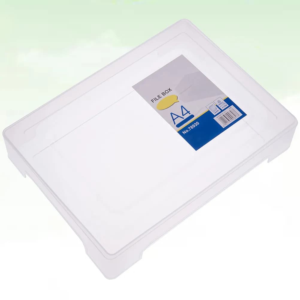 Scatola Portadocumenti Trasparente A4 in Plastica, Organizzatore per Documenti, Contenitore per Carta per Ufficio e Scuola