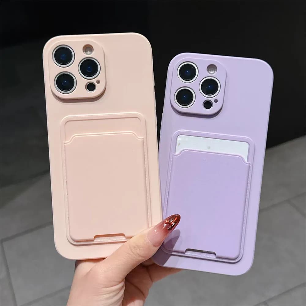 Custodia per telefono in silicone con tasca porta slot per scheda per Xiaomi Poco X7 X6 Pro M6 F6 F3 F4 X5 X3 NFC POCO C65 C75 Cover posteriore