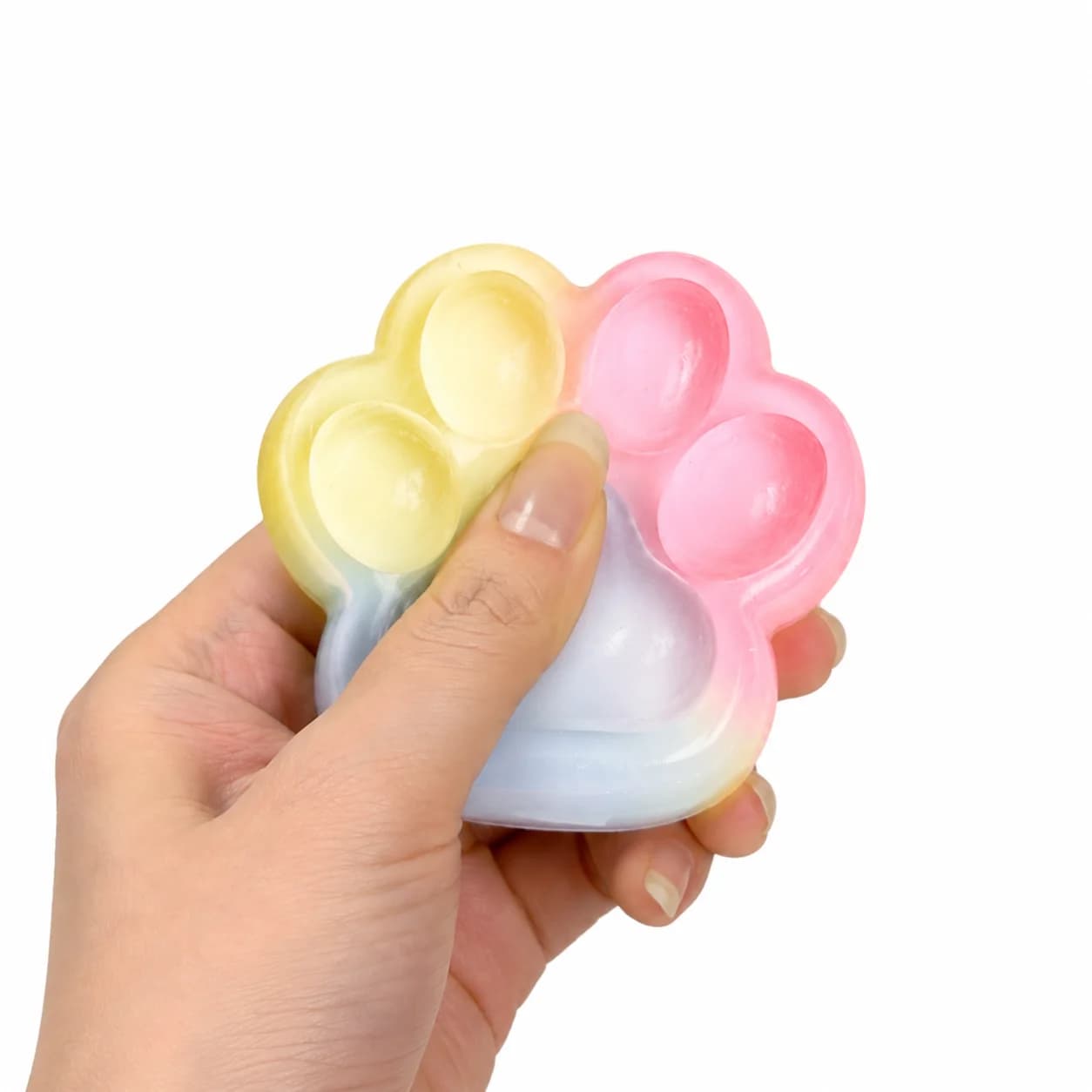 Cute Gradient Cat Paw Squishy Toy Soft Squeeze Stress Relief Fidget Toy Kawaii Sensory Toy for Kids Adults Gift