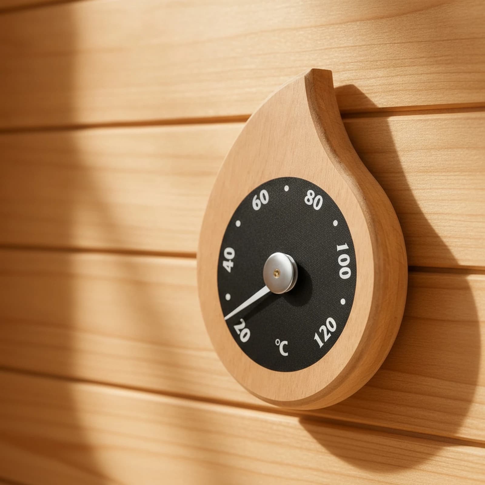Sauna Thermometer Droplet-Shaped Sauna Temperature Gauge Wall Thermometer Mechanical Temperature Gauge Easy to Read