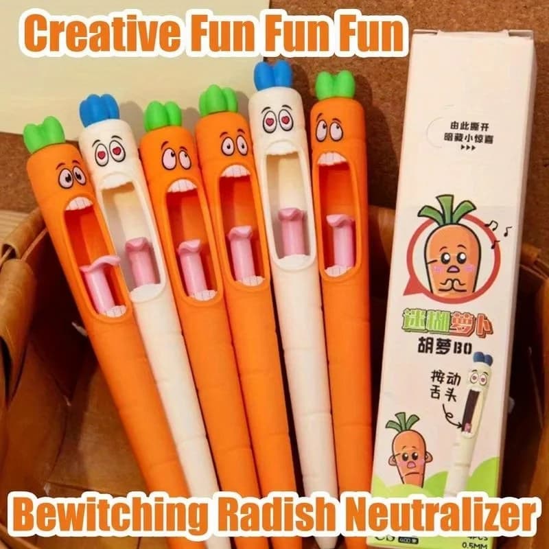 Penna Gel a Forma di Carota Urlante, Penna Divertente e Creativa per Scrittura e Diario, Strumento di Disegno per Studio e Scuola, per Prendere Appunti e Cancelleria