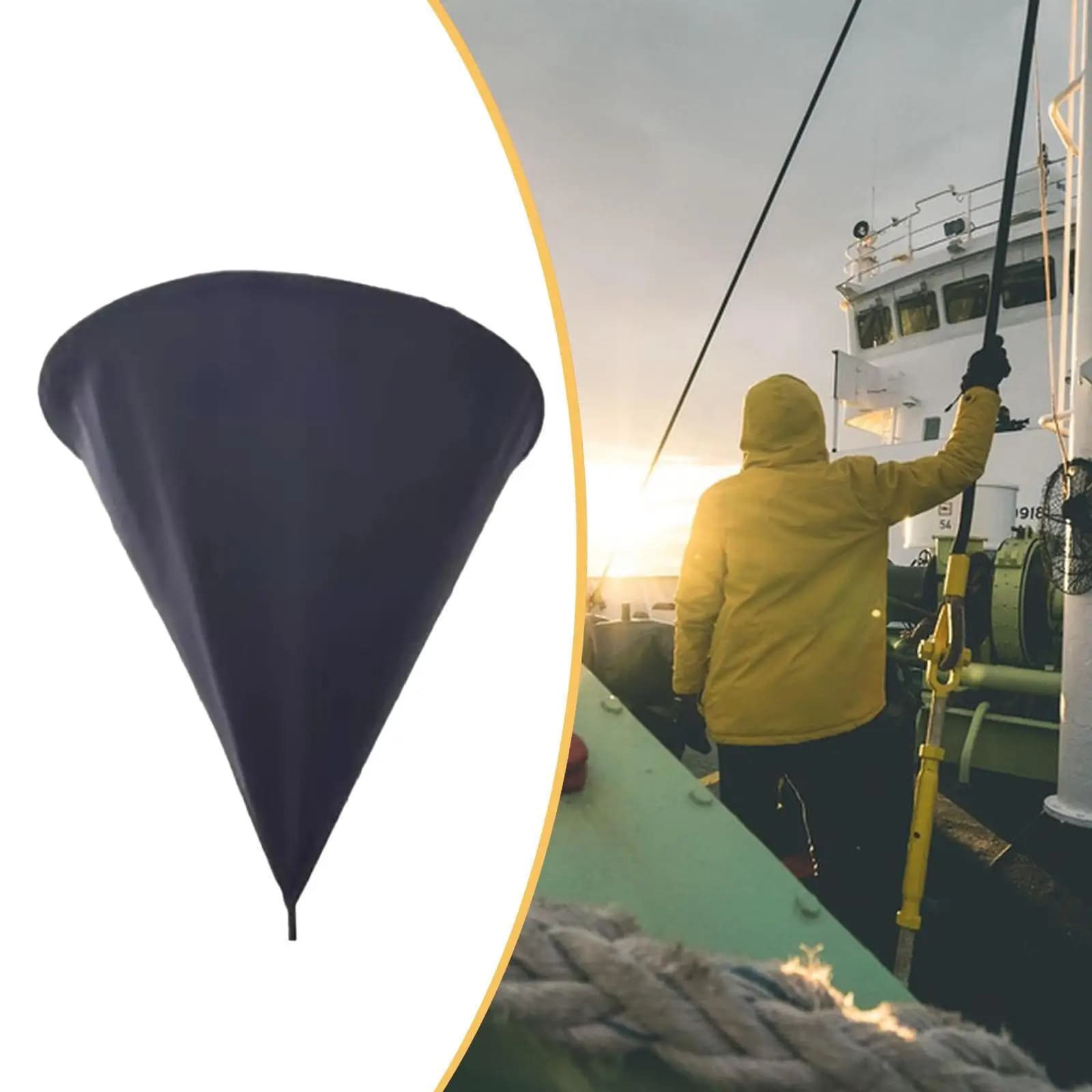 Accessori Nautici in Tela a Cono Singolo per Ormeggio, Ancoraggio e Operazioni Diurne di Imbarcazioni