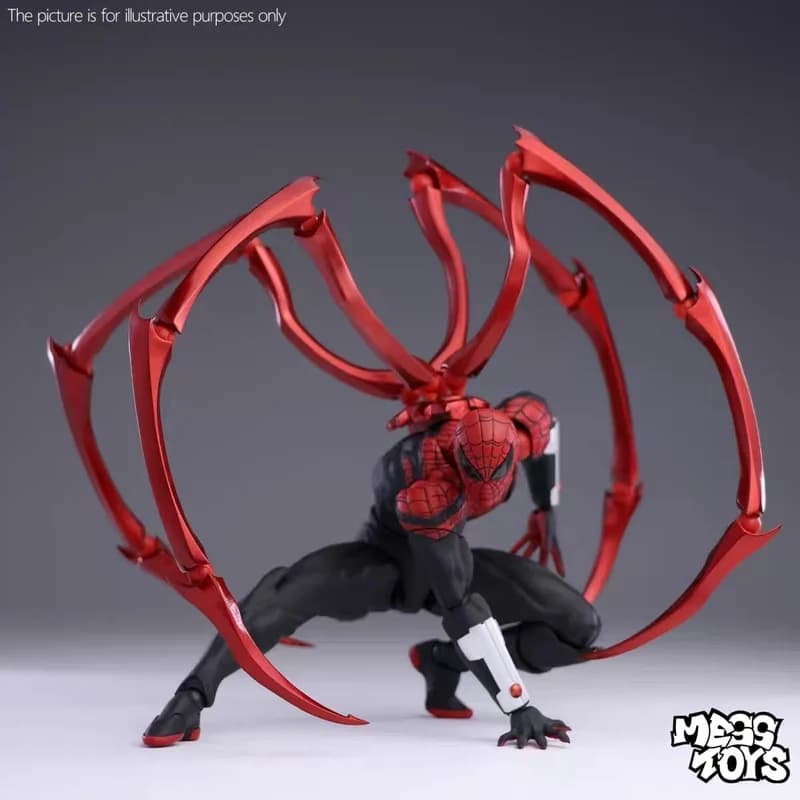 Action Figure Articolata di Spider-Man Ultimate da 16cm, Miles Morales in Costume Nero, Modellino da Collezione, Giocattoli Decorativi e Regalo