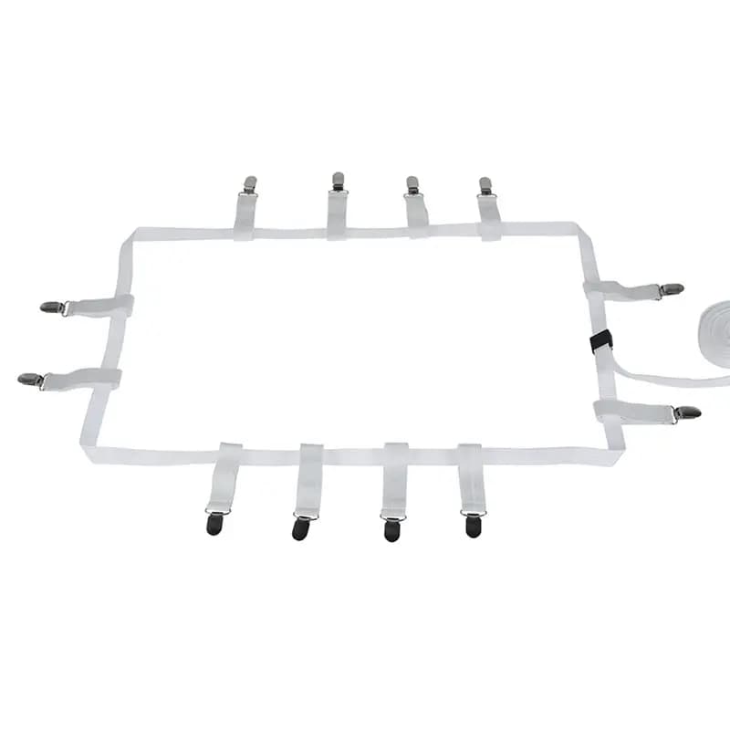 CYCLI-Bretelle Elastic with 12 Clips, Adjustable, Bedding Fixers, Bedding Accessories for Keep Order