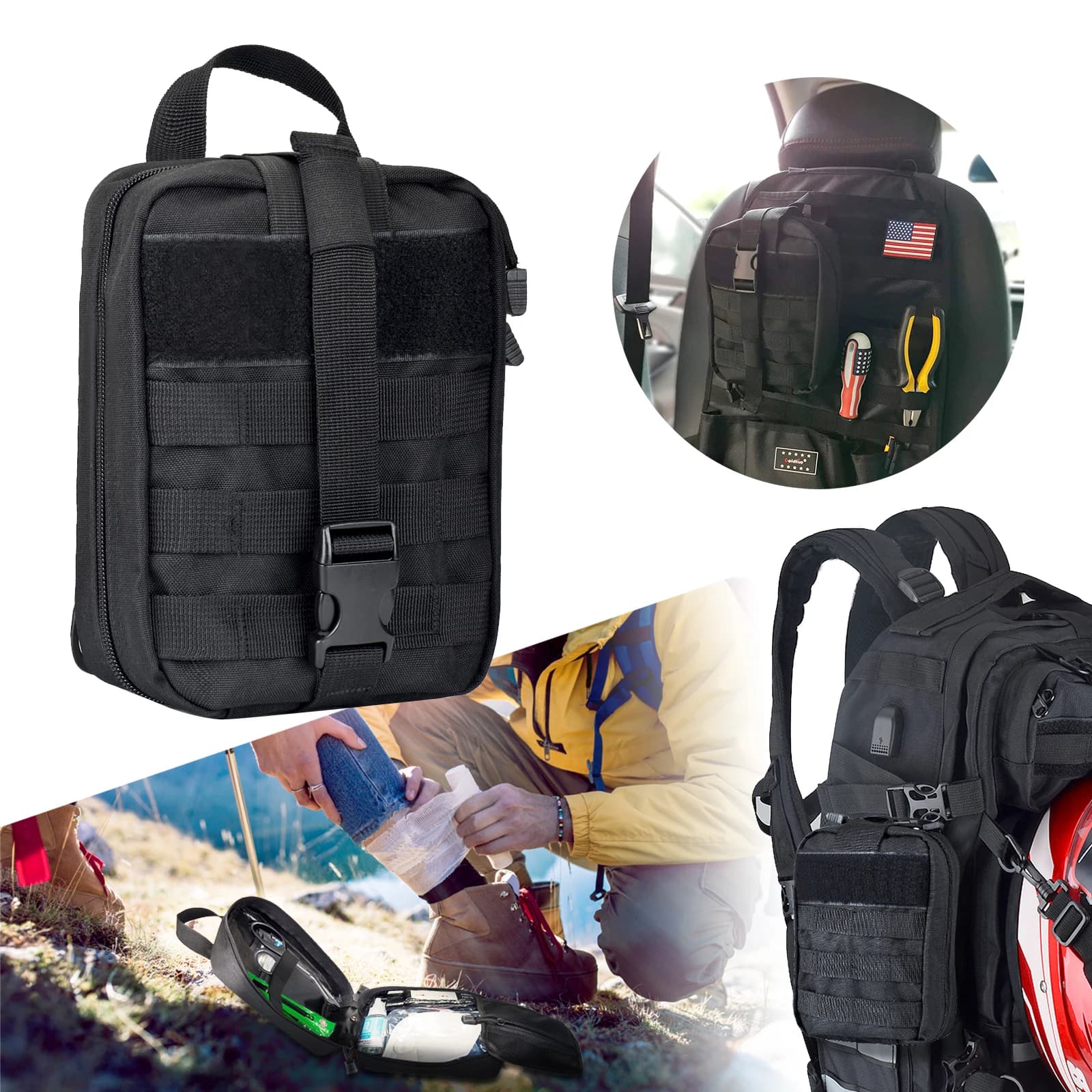 Borsa tattica militare EDC Marsupio Gilet da caccia Pacchetto di strumenti di emergenza Kit di pronto soccorso medico esterno Custodia di sopravvivenza da campeggio