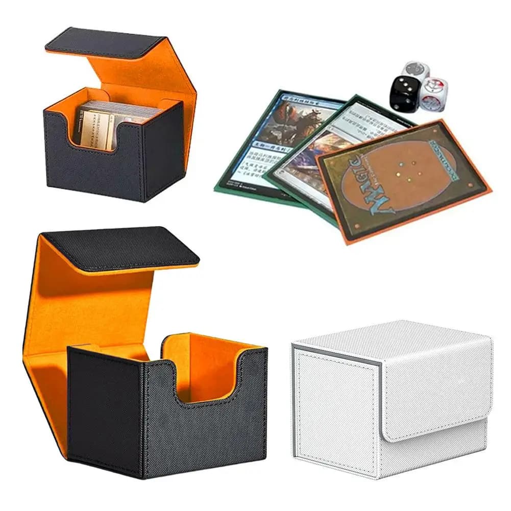 Scatola porta carte da gioco in pelle, protezione antipolvere, scatola porta carte in pelle PU, chiusura magnetica per carte magiche