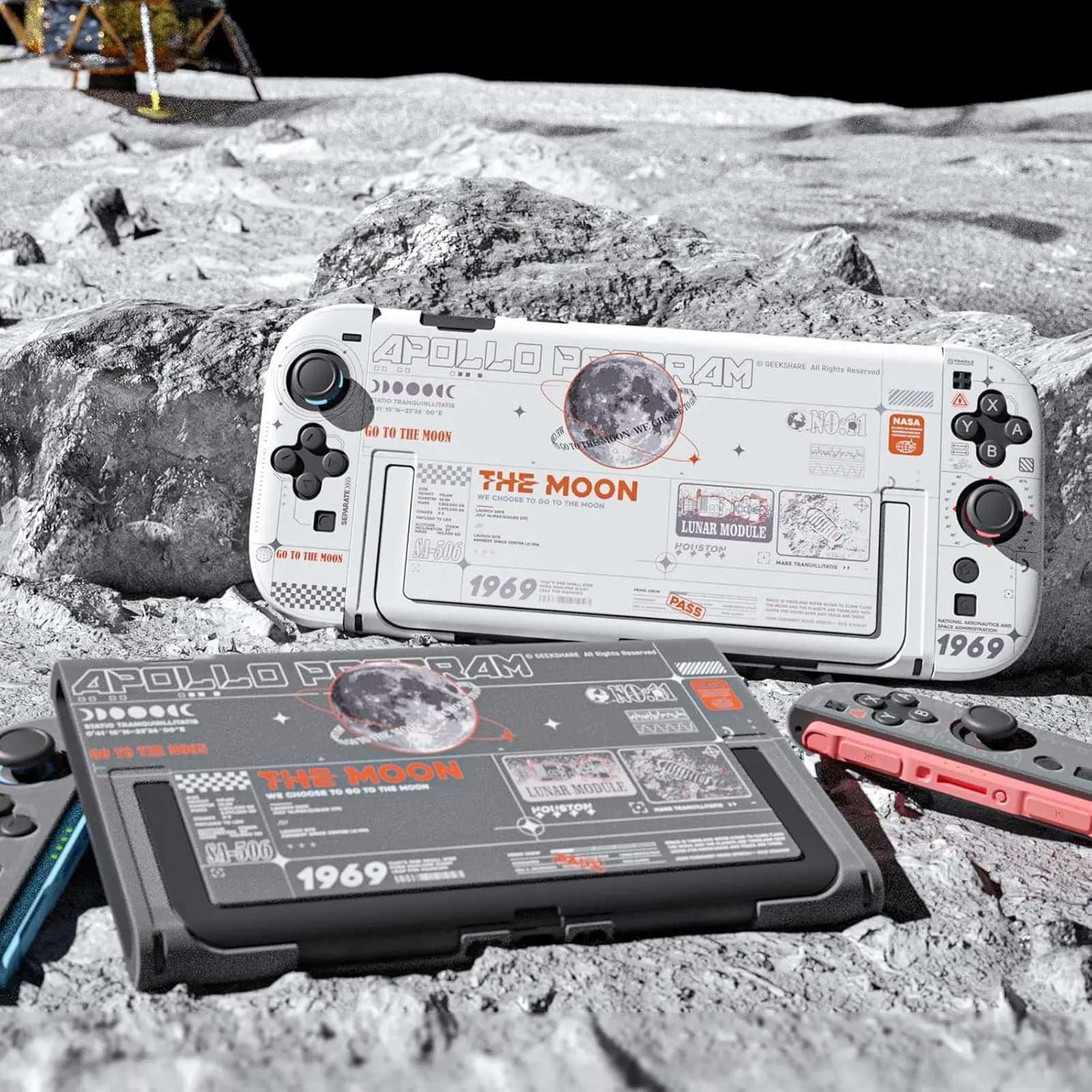 GeekShare Custodia rigida compatibile con Switch 2 (2025), copertura protettiva agganciabile antigraffio per Switch 2, The Moon (Bianco)