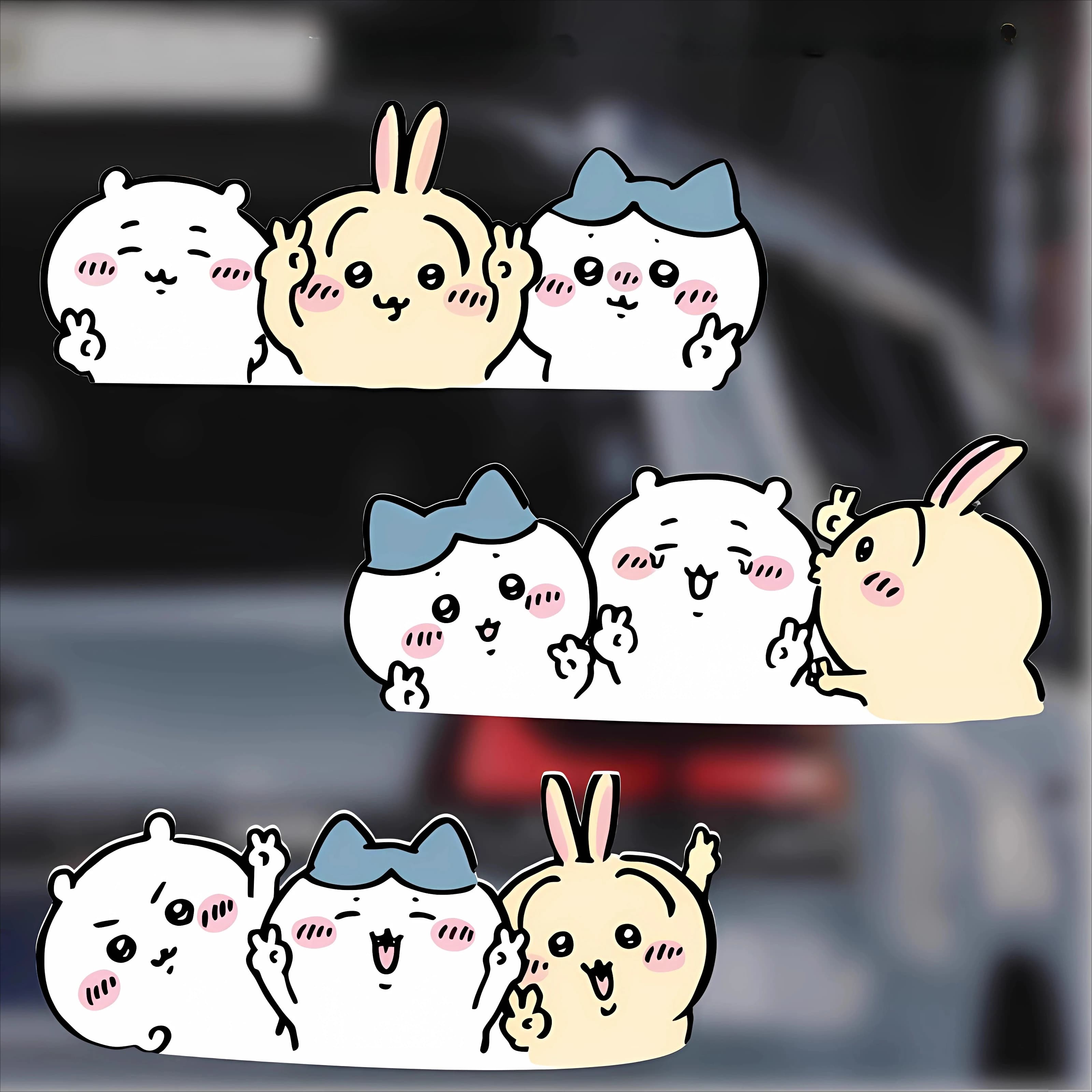 Chiikawa Hachiware Usagi Simpatico cartone animato moto auto Scratch tazza d'acqua valigia notebook mobili decorazione adesivo