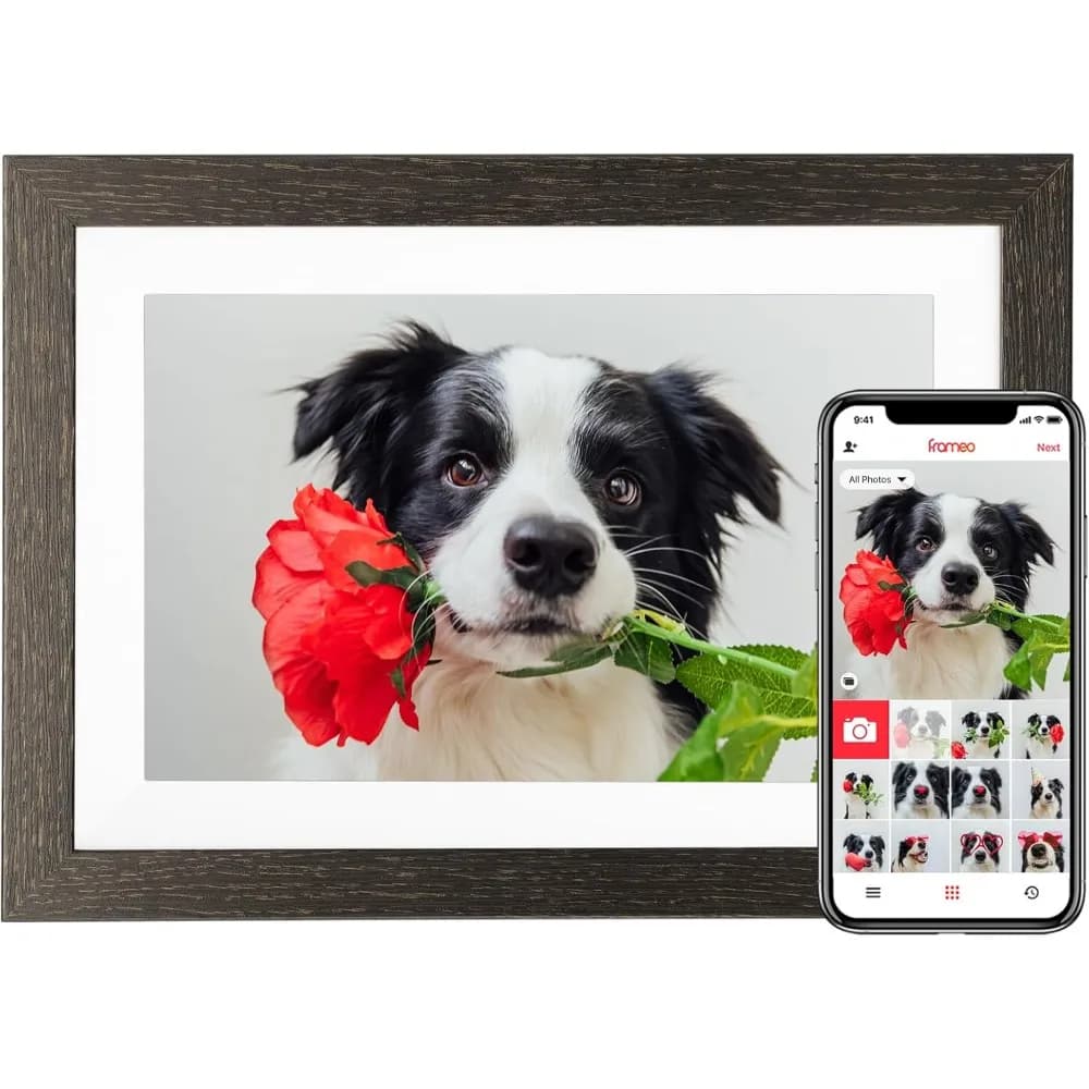 Digital 10.1 inch WiFi Touch screen IPS 32 GB Frame for slide photos with automatic rotation with free remote app sharing