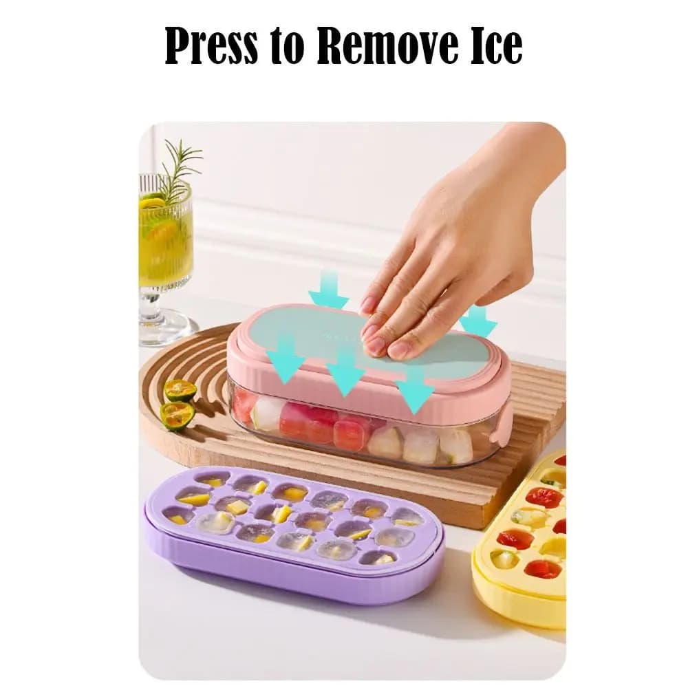 Pratico vassoio per ghiaccio con iniezione d'acqua, stampo in silicone per uso alimentare, tipo pressa, vassoio per cubetti di ghiaccio, produttore di ghiaccio fai da te, vassoio per cubetti di ghiaccio da viaggio