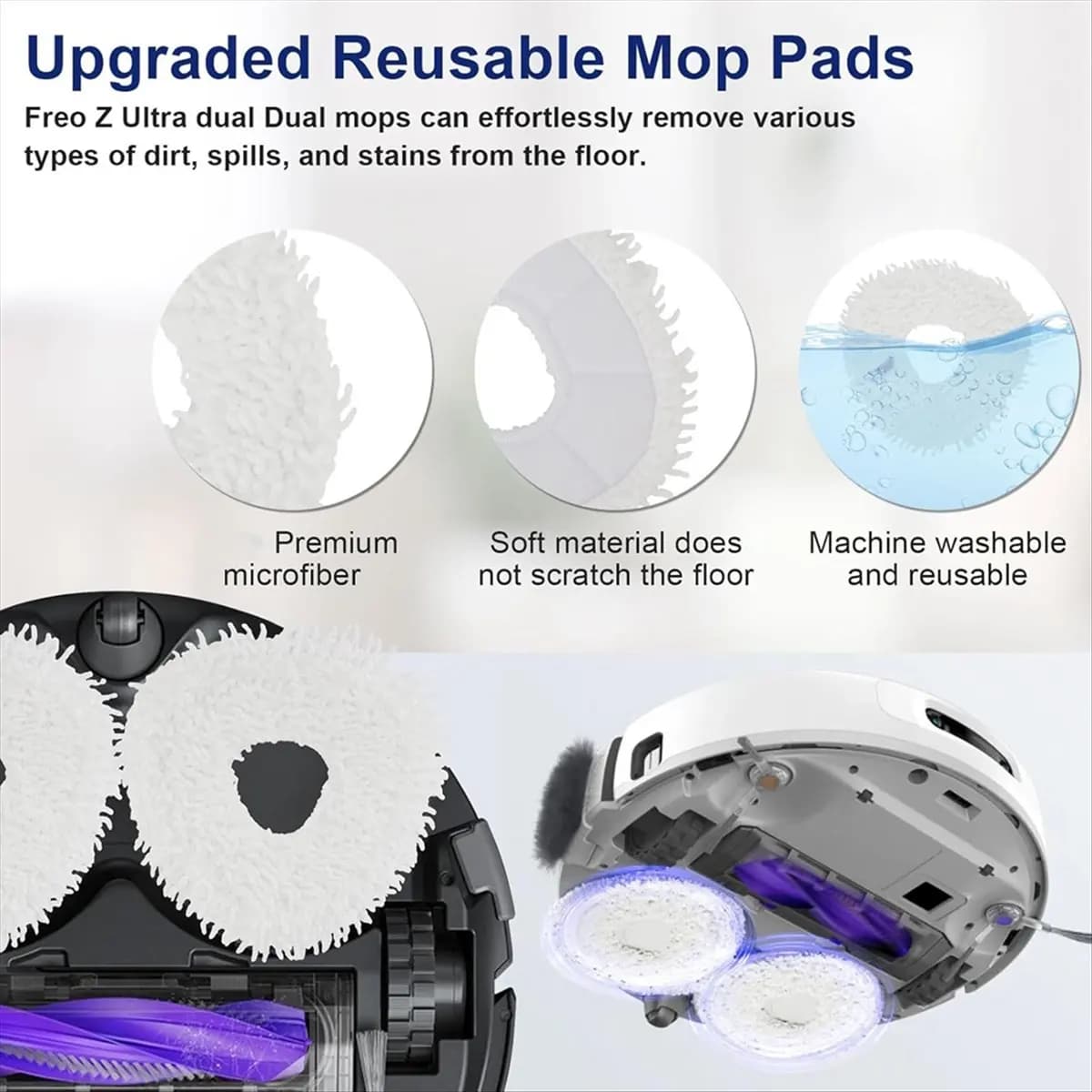 Accessori AA96 per Robot Aspirapolvere Freo Z Ultra, Parti di Ricambio: Spazzola Principale, Spazzola Laterale, Filtro, Panni Lavapavimenti, Sacchetti Raccoglipolvere