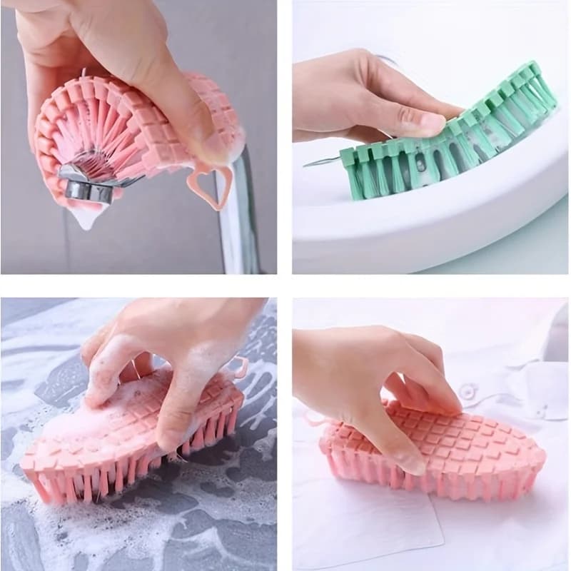 Spazzole per pulizia flessibili da 2 pezzi: spazzole in plastica morbide e pieghevoli per cucina, detergenti multiuso per la casa.
