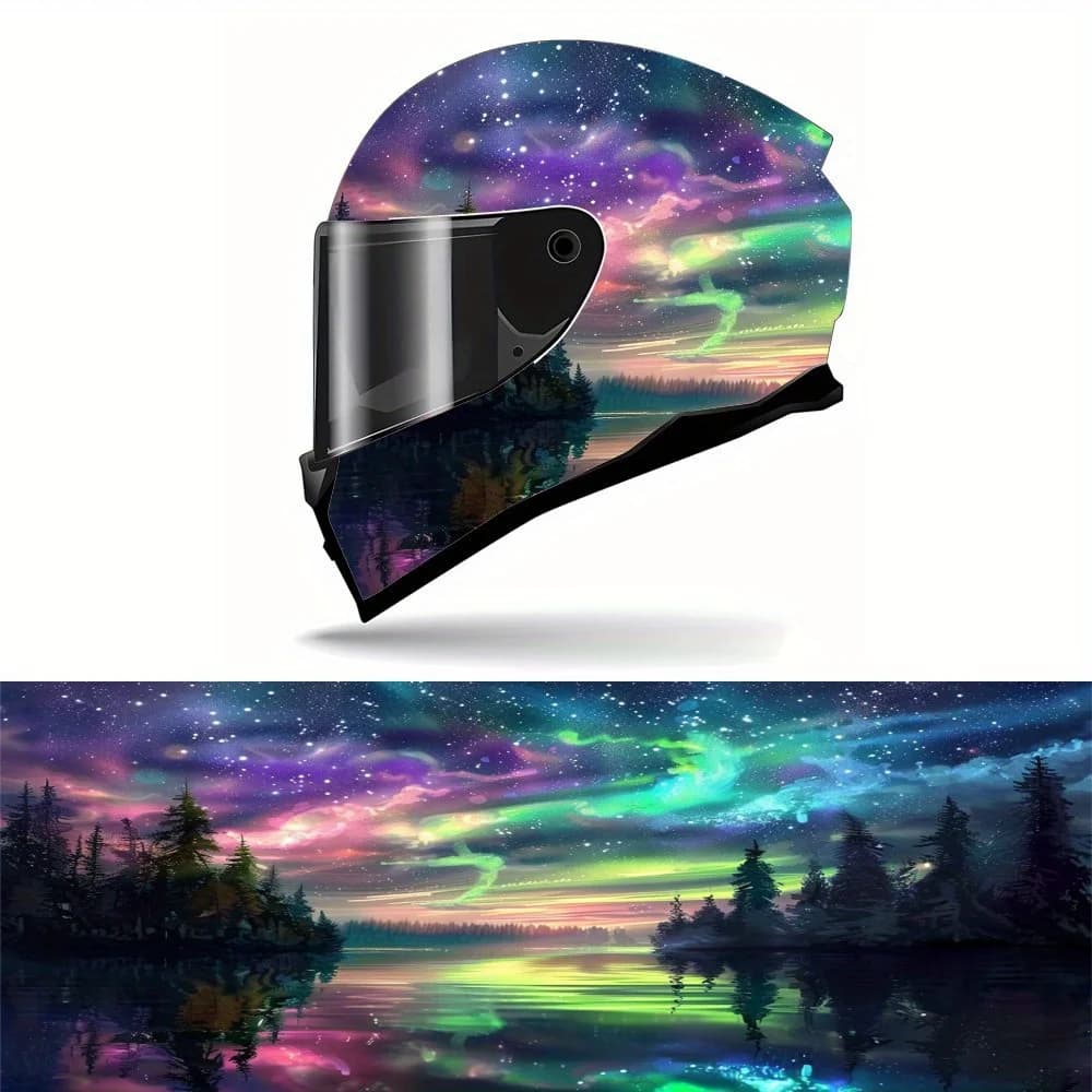 Riflessioni radiantes: grafica a tema decalcomania casco, decalcomanie per casco moto in vinile, isolamento termico, protezione solare, colori S