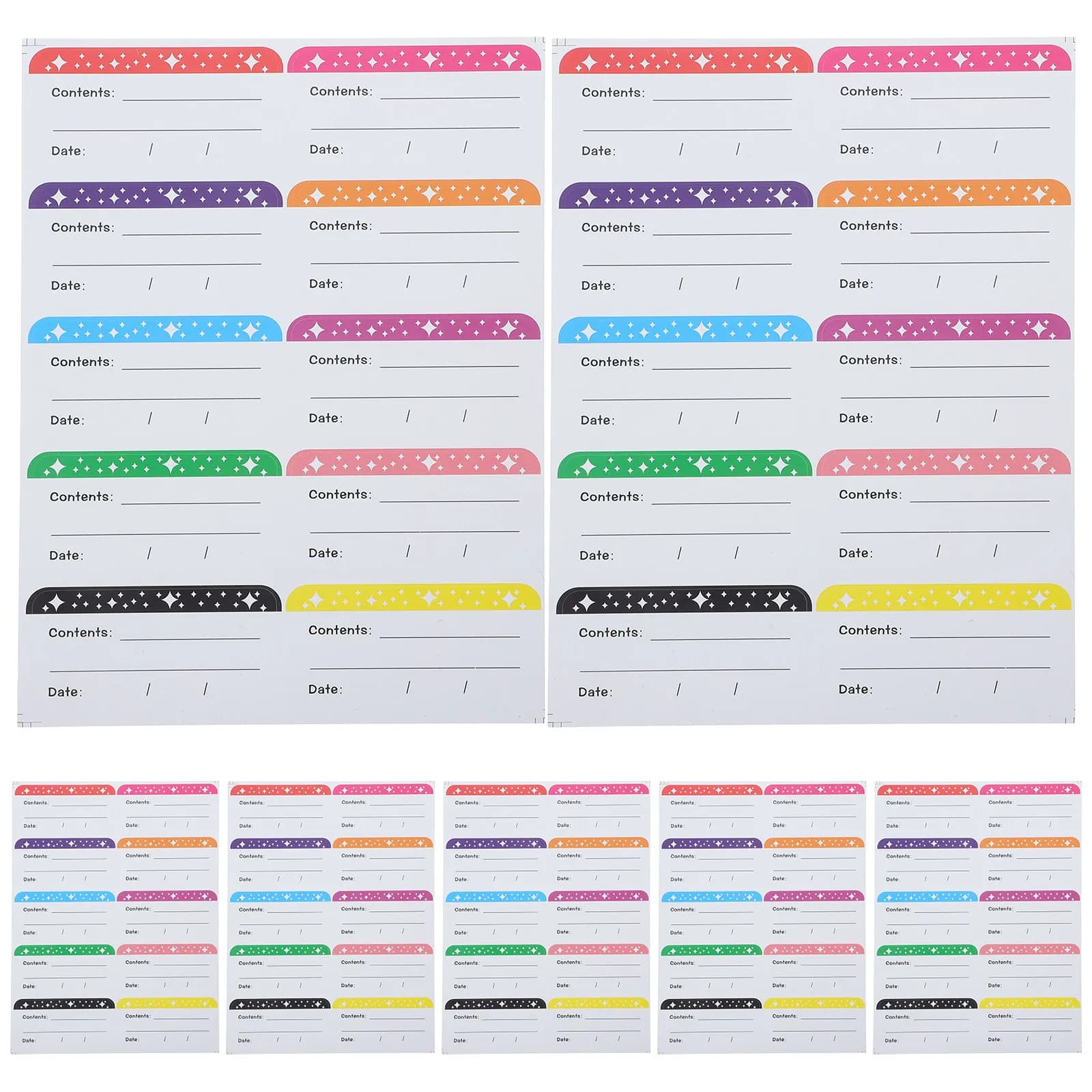 50Sheets Freezer Food Labels Waterproof Adhesive for Pantry Containers Refrigerator Spice Jars Easy Peel Off Write on Date
