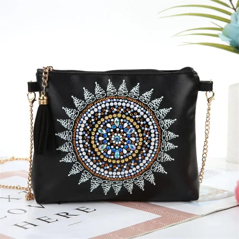 Borsa per il trucco dello zaino da donna con pittura diamante fai-da-te 5D speciale fiore mantuo con diamante