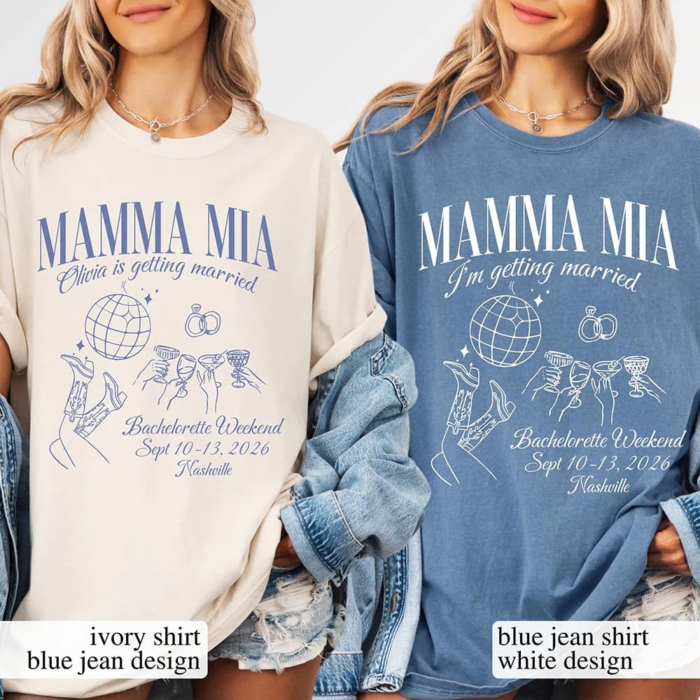 Magliette Casual Personalizzate Mamma Mia per Addio al Nubilato, She Found Her Honey, Dancing Queens, Brides, Top Unisex, Abbigliamento Trendy per Feste e Streetwear